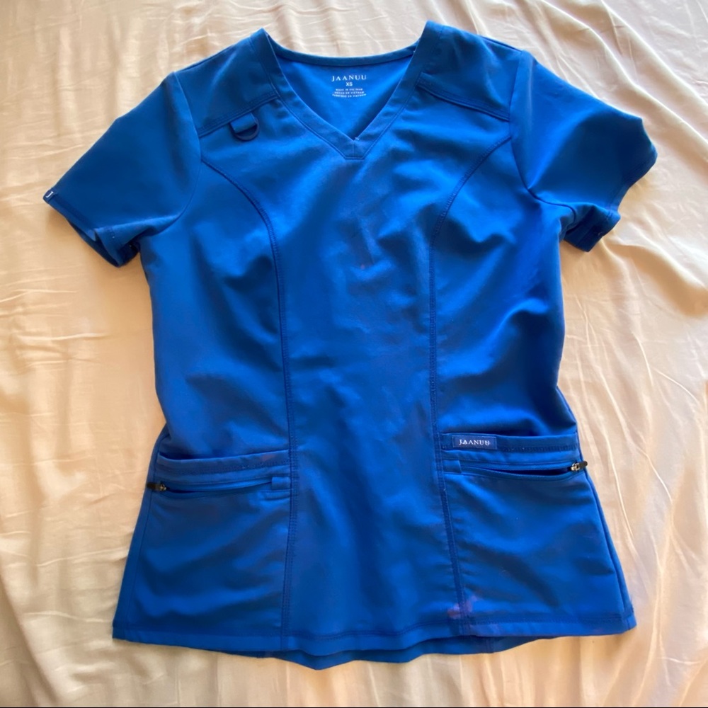 Jaanuu Women’s D-Ring 4-Pocket Top XS Royal Blue